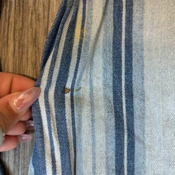 Free People We The Free Indigo Haze Journey Striped Flare Retro Pants - Picture 6 of 6